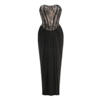 Strapless Lace Corset Maxi Dress H6897