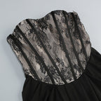 Strapless Lace Corset Maxi Dress H6897