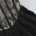 Strapless Lace Corset Maxi Dress H6897