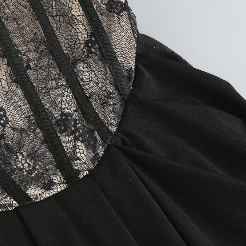Strapless Lace Corset Maxi Dress H6897