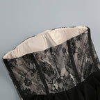 Strapless Lace Corset Maxi Dress H6897
