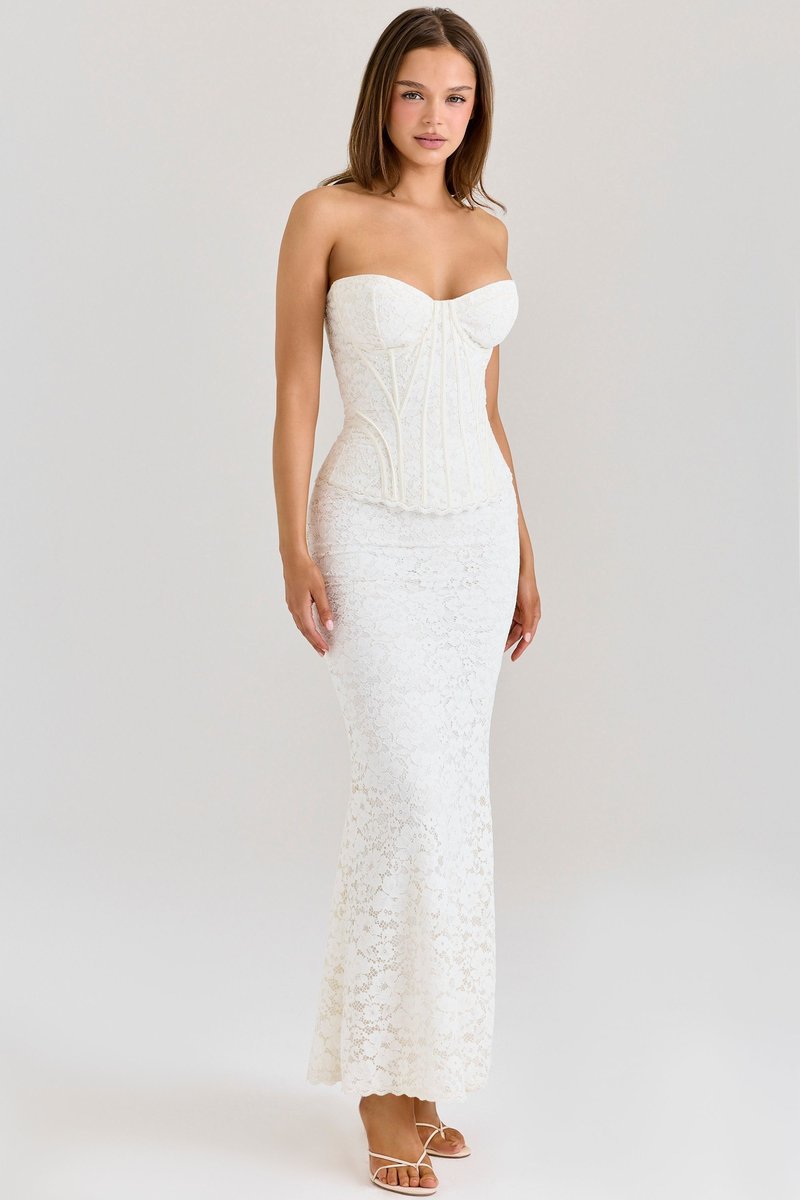 Strapless Lace Corset Mermaid Dress H7143