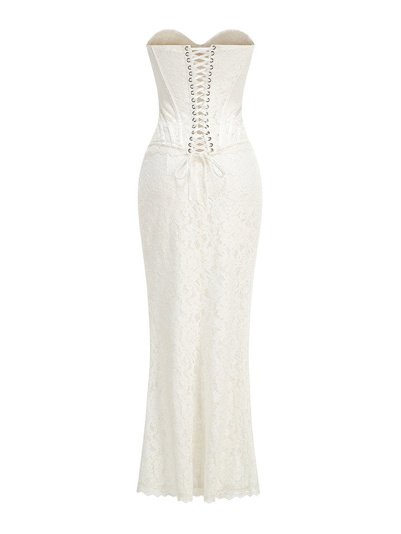 Strapless Lace Corset Mermaid Dress H7143