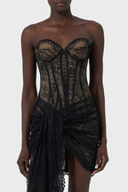 Strapless Lace Corset Mini Dress H7067