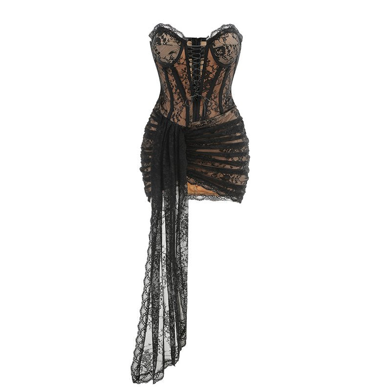 Strapless Lace Corset Mini Dress H7067
