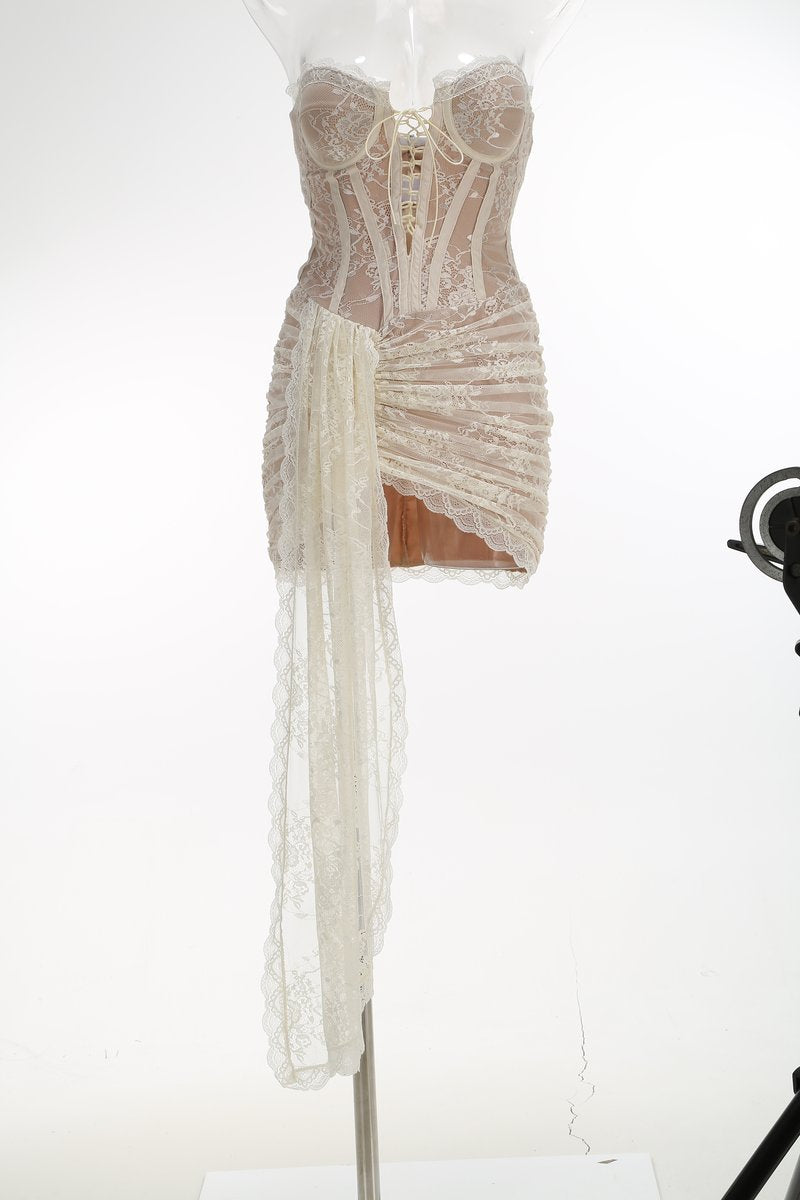 Strapless Lace Corset Mini Dress H7067