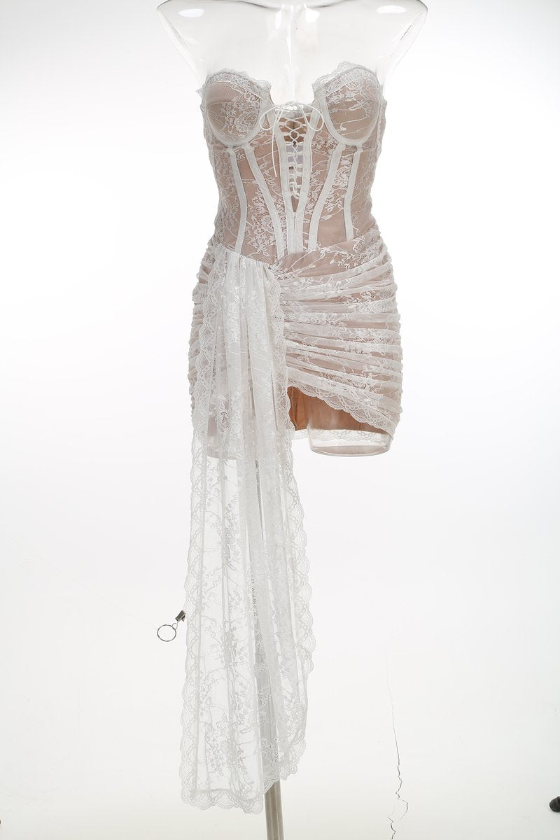 Strapless Lace Corset Mini Dress H7067