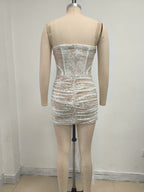 Strapless Lace Corset Mini Dress H7067
