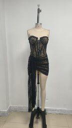 Strapless Lace Corset Mini Dress H7067