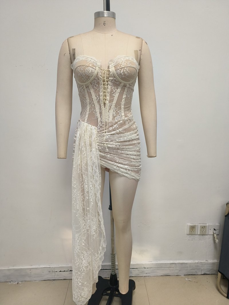 Strapless Lace Corset Mini Dress H7067