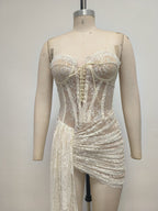 Strapless Lace Corset Mini Dress H7067