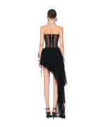 Strapless Lace Corset Tiered Dress H7079