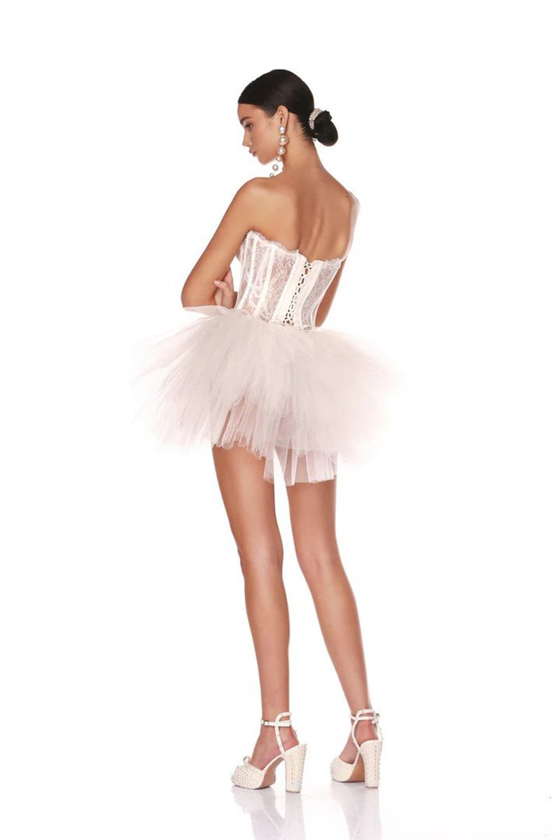 Strapless Lace Corset Tutu Mini Dress H6412