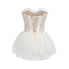 Strapless Lace Corset Tutu Mini Dress H6412