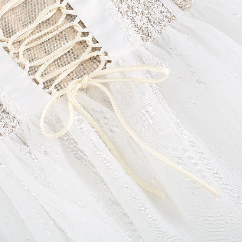 Strapless Lace Corset Tutu Mini Dress H6412