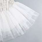 Strapless Lace Corset Tutu Mini Dress H6412