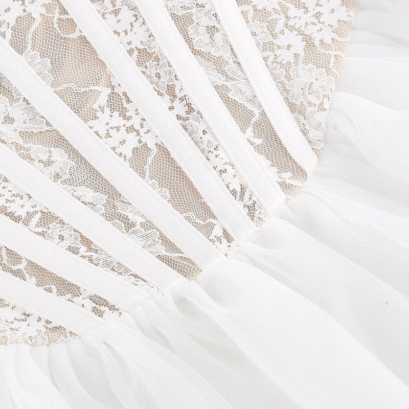 Strapless Lace Corset Tutu Mini Dress H6412