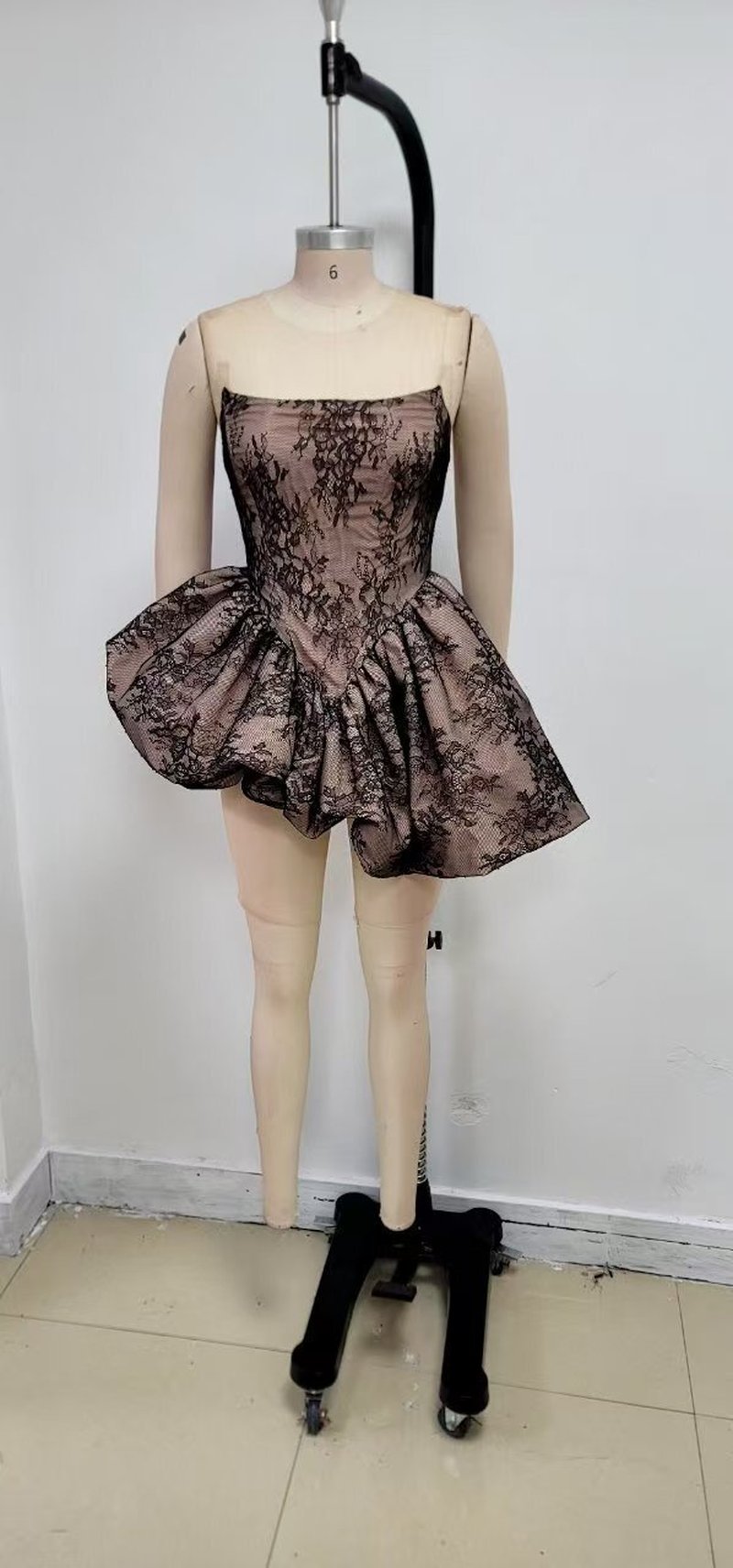 Strapless Lace Flared Mini Dress H6760