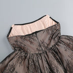 Strapless Lace Flared Mini Dress H6760