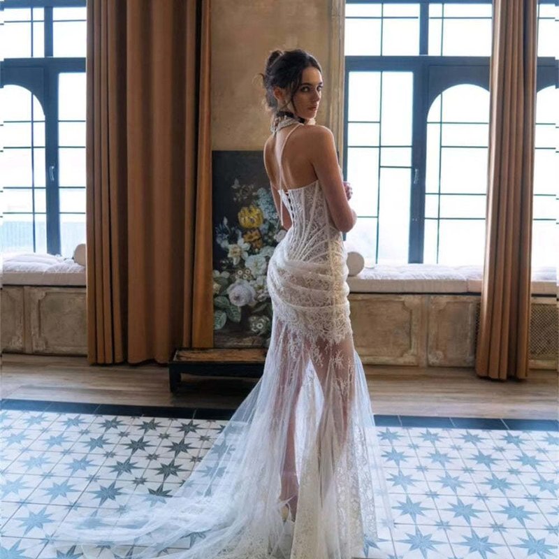 Strapless Lace Mermaid Wedding Gown H7150