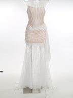 Strapless Lace Mermaid Wedding Gown H7150