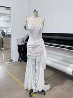 Strapless Lace Mermaid Wedding Gown H7150