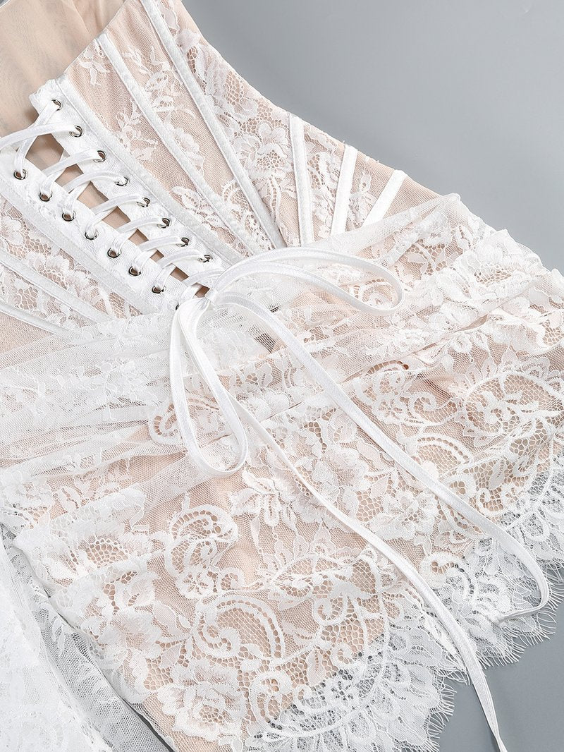 Strapless Lace Mermaid Wedding Gown H7150