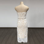 Strapless Lace Midi Dress with Belt H6682