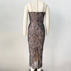Strapless Lace Midi Dress with Red Pom-Poms H6303