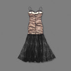 Strapless Lace Sheer Maxi Dress H6509