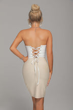 Strapless Lace-Up Corset Mini Dress H4610
