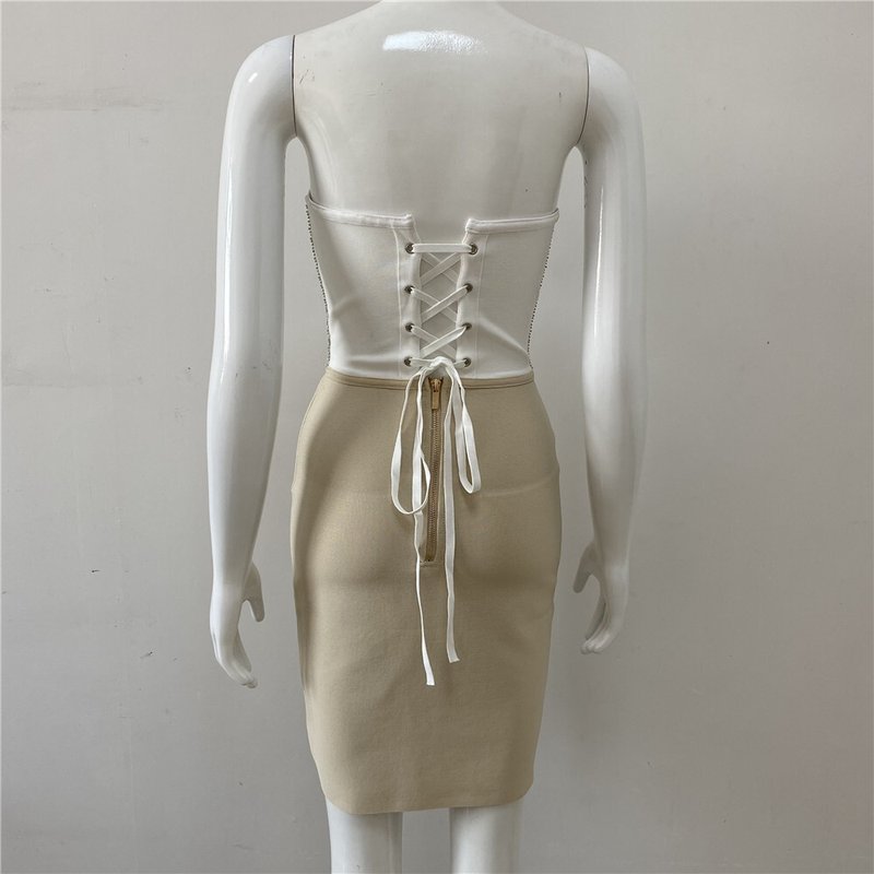 Strapless Lace-Up Corset Mini Dress H4610