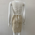 Strapless Lace-Up Corset Mini Dress H4610