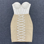 Strapless Lace-Up Corset Mini Dress H4610