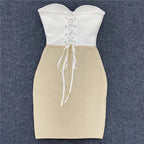 Strapless Lace-Up Corset Mini Dress H4610