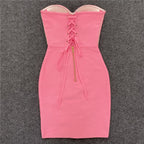 Strapless Lace-Up Corset Mini Dress H4610