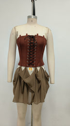 Strapless Lace-Up Corset Mini Dress H6759