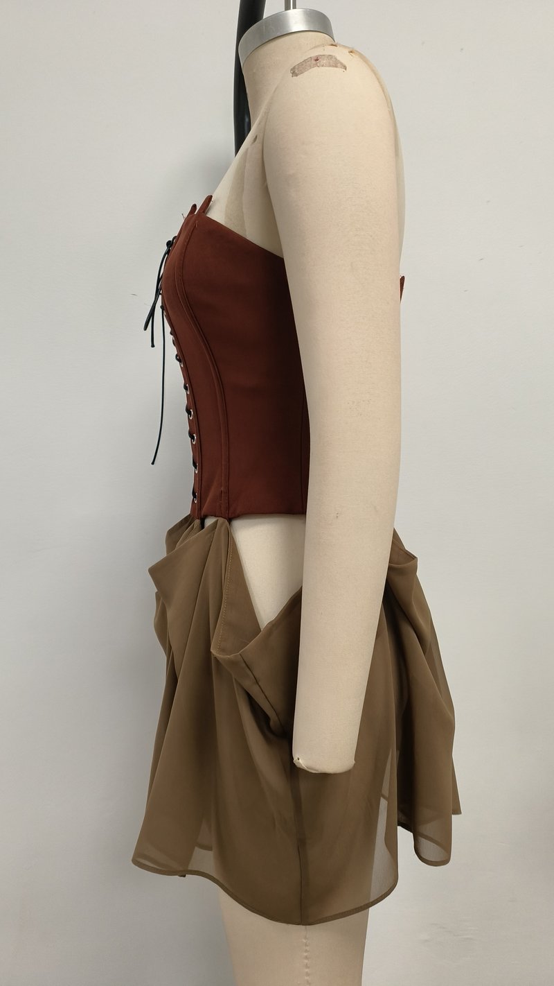 Strapless Lace-Up Corset Mini Dress H6759