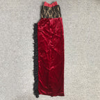 Strapless Lace Velvet Maxi Dress H6400