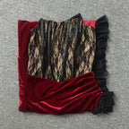 Strapless Lace Velvet Maxi Dress H6400