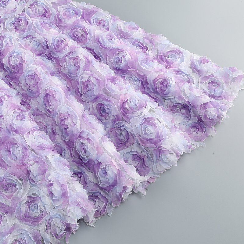 Strapless Lavender Rose Applique Dress H6411