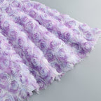 Strapless Lavender Rose Applique Dress H6411