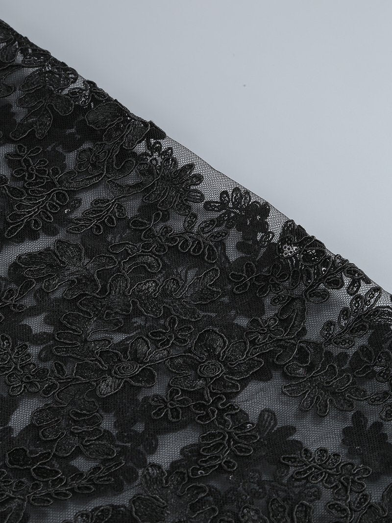Strapless Leather Lace Maxi Dress H6551