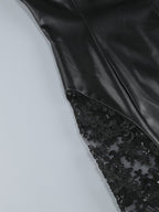 Strapless Leather Lace Maxi Dress H6551