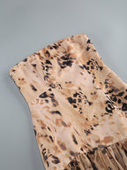 Strapless Leopard Print Maxi Dress H6674