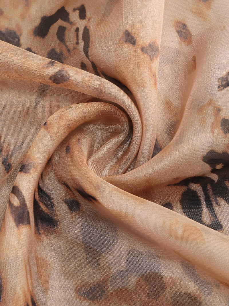 Strapless Leopard Print Maxi Dress H6674