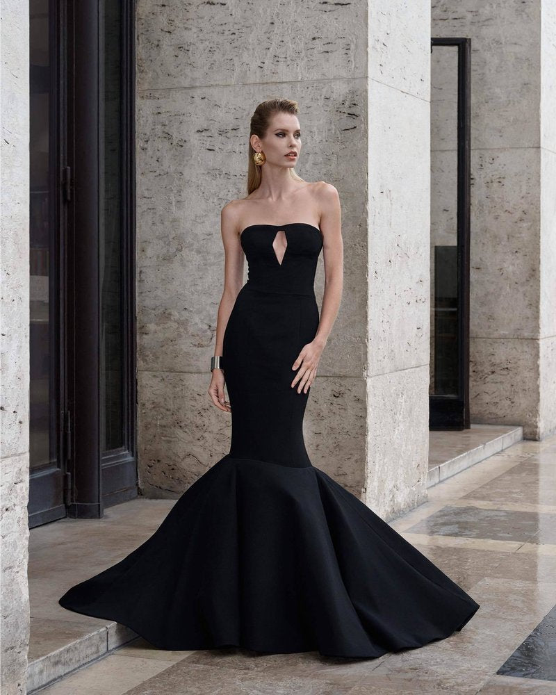 Strapless Mermaid Cutout Evening Gown H6656