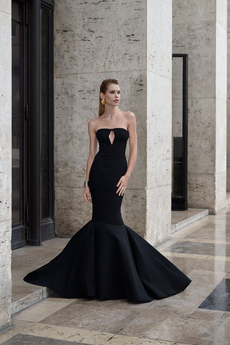 Strapless Mermaid Cutout Evening Gown H6656
