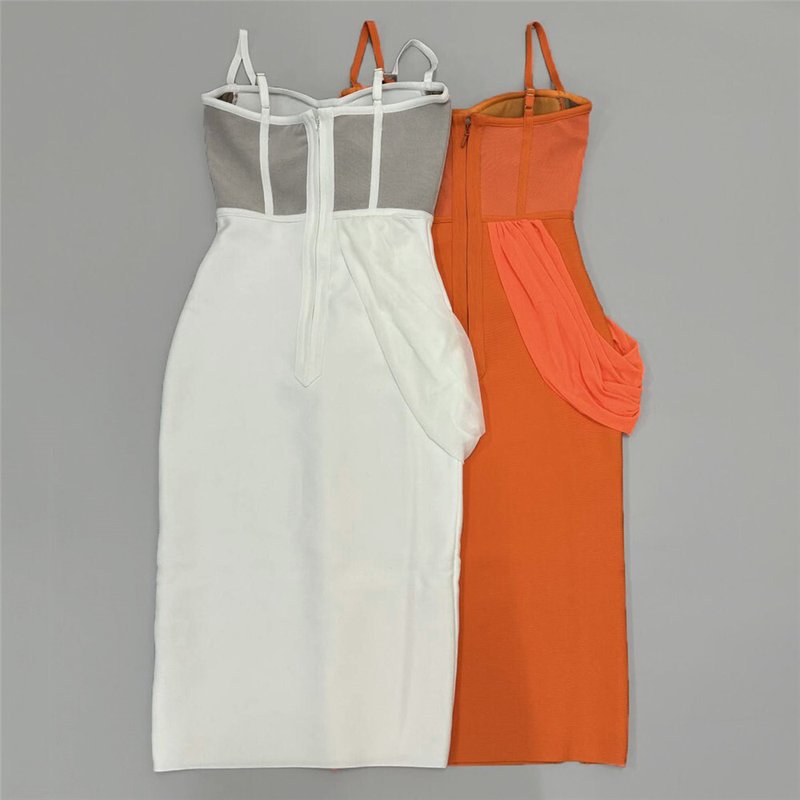 Strapless Mesh Panel Bodycon Dress H6455