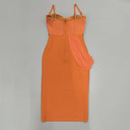 Strapless Mesh Panel Bodycon Dress H6455